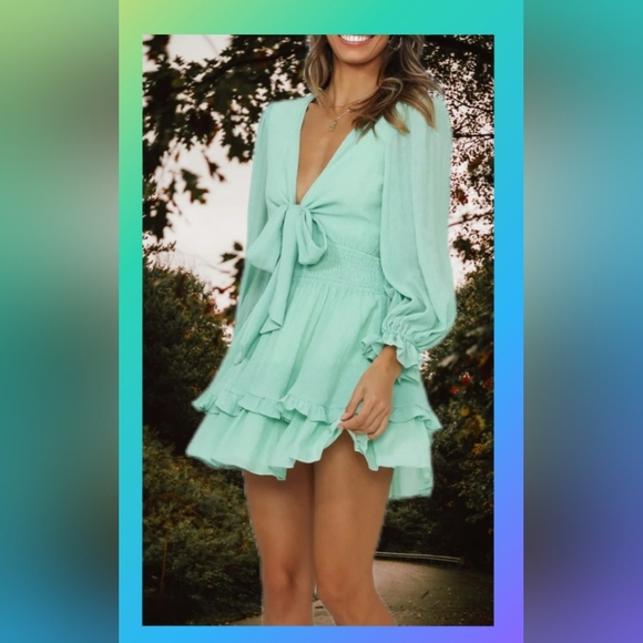 Mini Flare Dress Knot Front - Picture 4 of 9